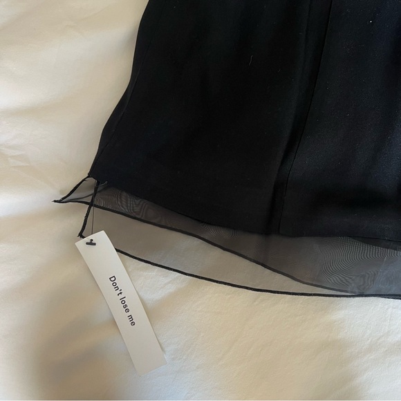 NWT REFORMATION Black Mini Dress with Mesh - Picture 6 of 6